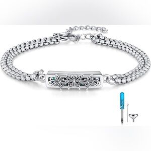 TUGHRA Urn Bracelet S925 Sterling Silver Cremation Jewelry Memorial Keepsake